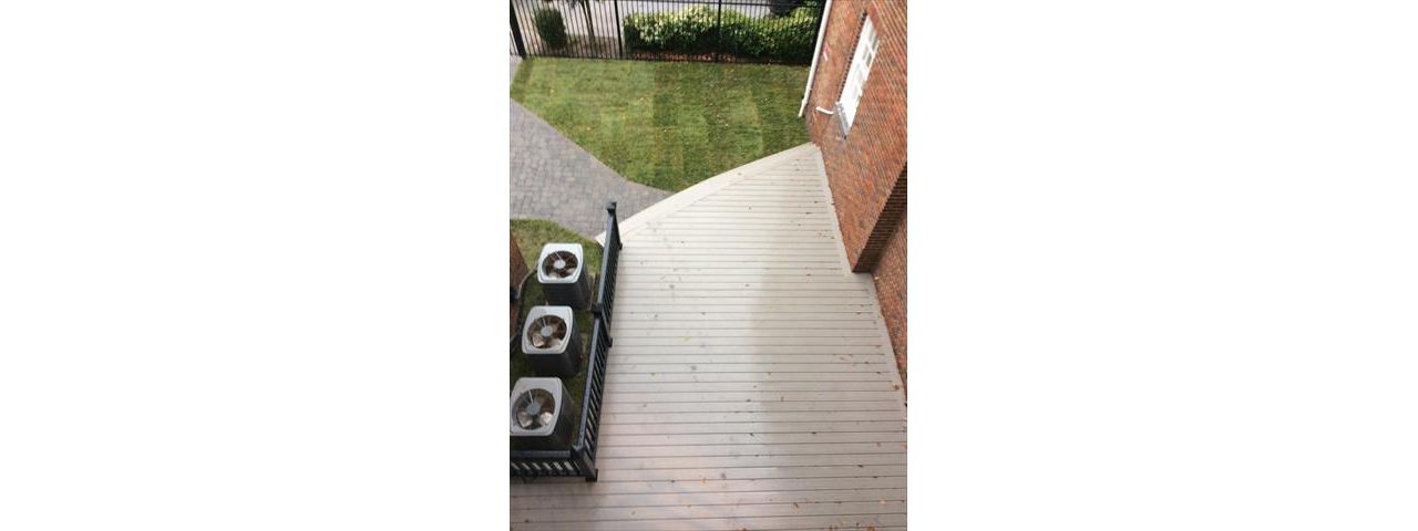 Custom bent decking for the stairs
