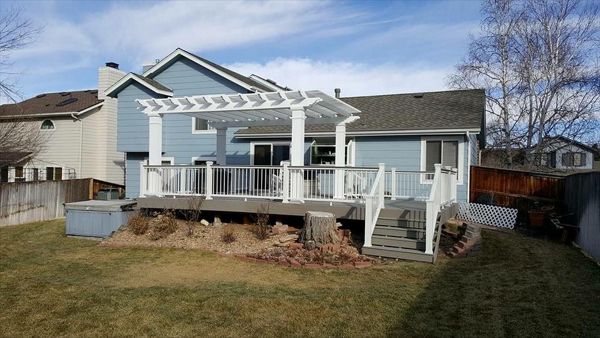 Transcend Deck, Railing and Vinyl Pergola in Highlands Ranch