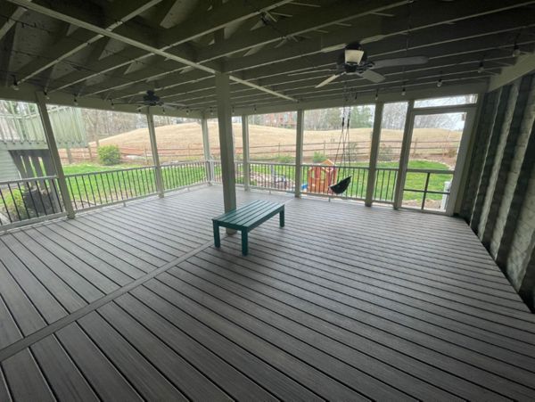 Trex Rocky Harbor with trex select railings