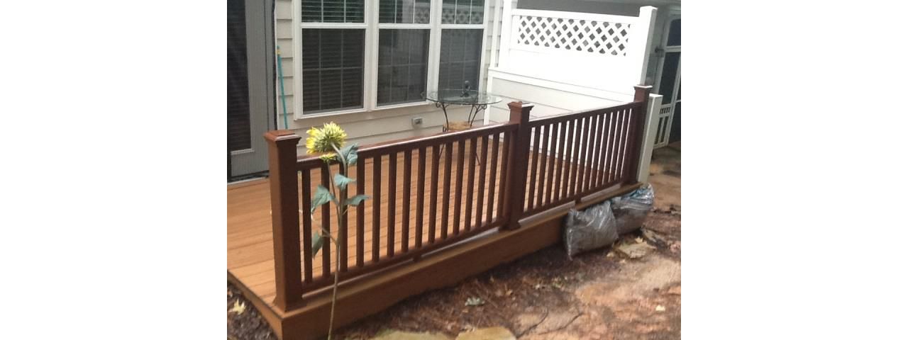 Trex Transcend Fire Pit Rails compliment Tiki Torch
