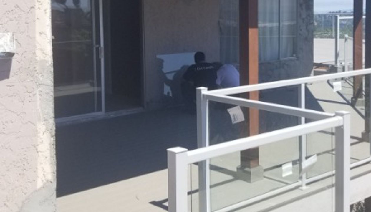 Large Multi Level Engineered Trex Deck With Glass Railings San Carlos