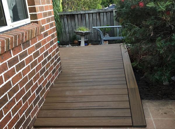 The client wanted a small ramp access to make it easy to move bins on and off the deck.