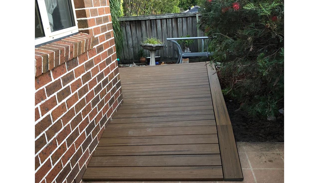 The client wanted a small ramp access to make it easy to move bins on and off the deck.