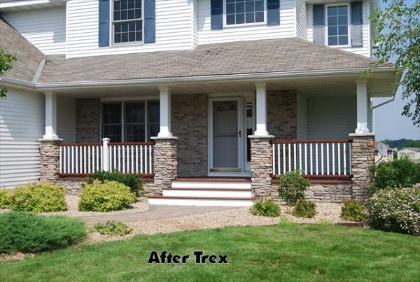 Transcends Fire Pit Decking and Rails and Trex Trim