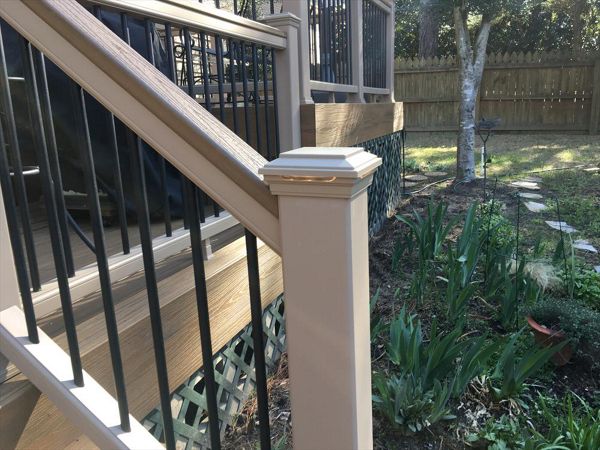 Trex LED post cap lights are a visual statement