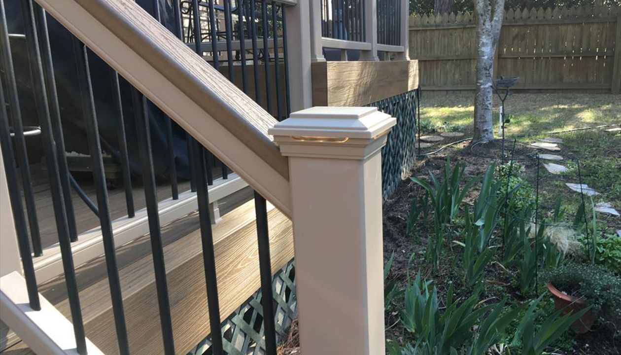 Trex LED post cap lights are a visual statement