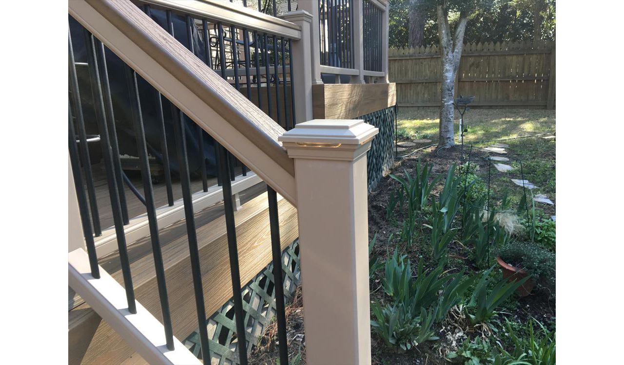 Trex LED post cap lights are a visual statement