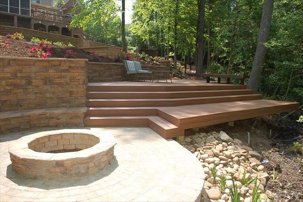 Trex Transcend Tiki Torch decking & beautiful outdoor living space in Winston Salem, NC.