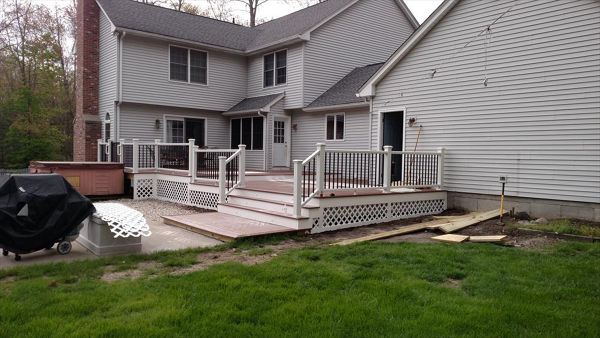 post cap lights, kickboard lights, two level deck