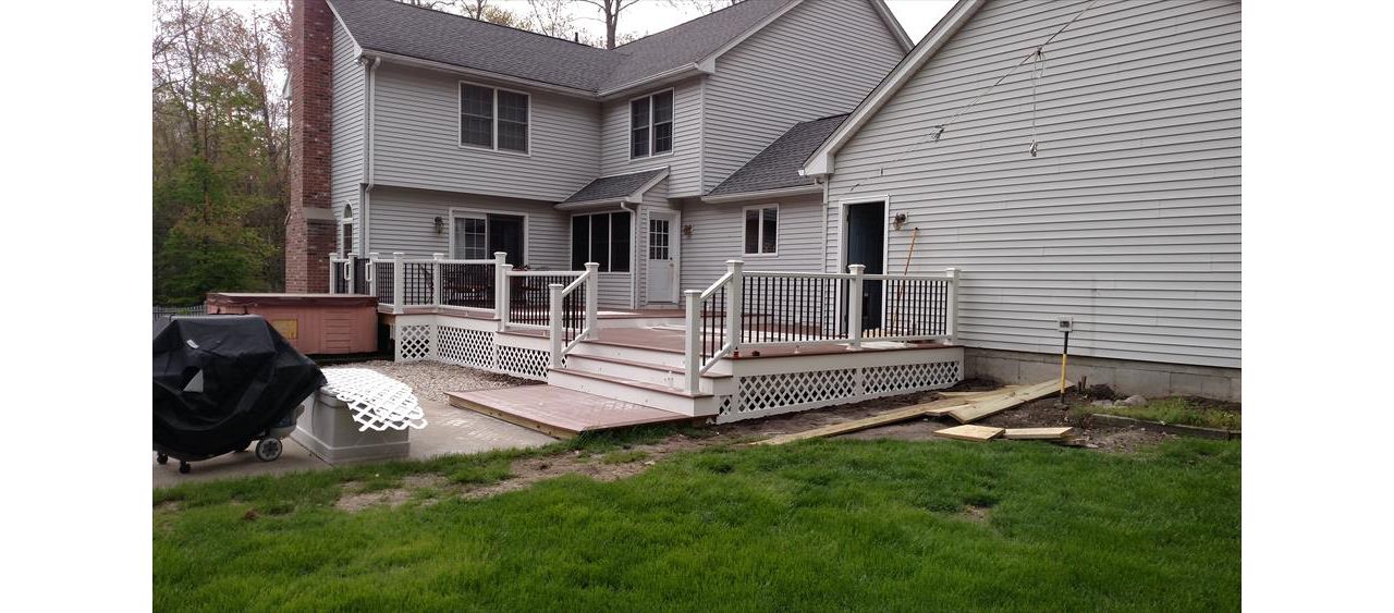 post cap lights, kickboard lights, two level deck