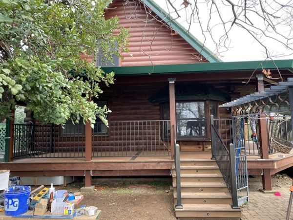 Tiki Torch Decking with Spiced Rum Boarder Placerville, CA