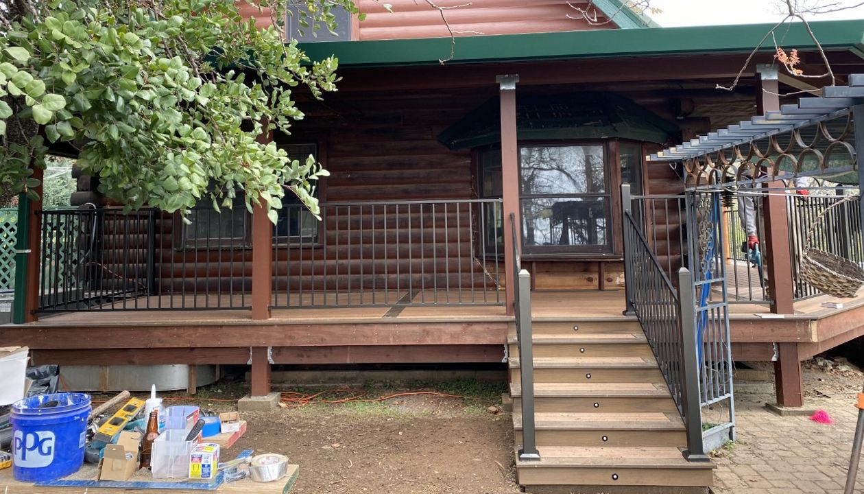 Tiki Torch Decking with Spiced Rum Boarder Placerville, CA