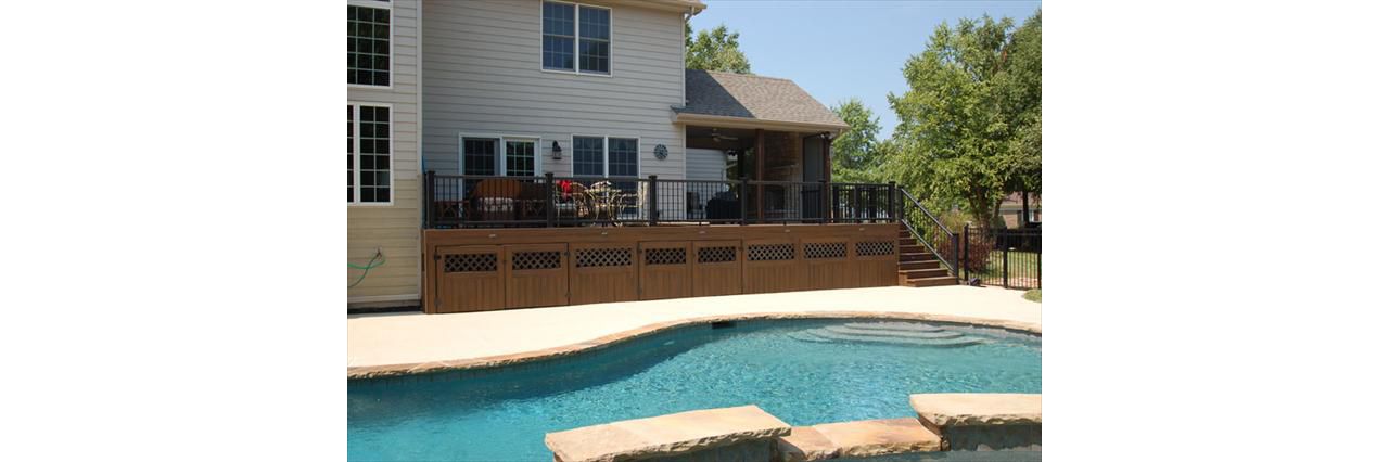Spiced Rum Decking and Gates with Black Transcends Rail