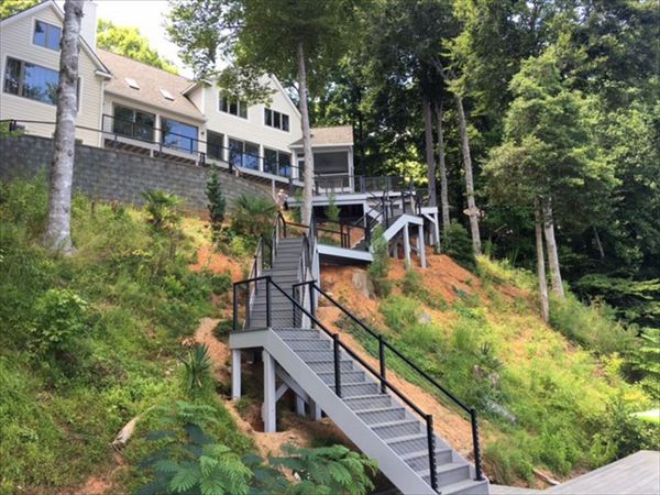 Trex steps make getting down to the boat dock save