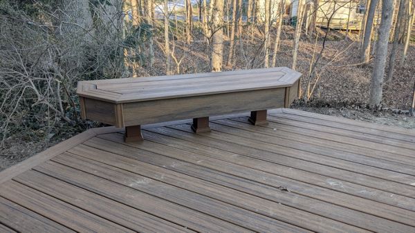 Havana Gold deck with custom bench.