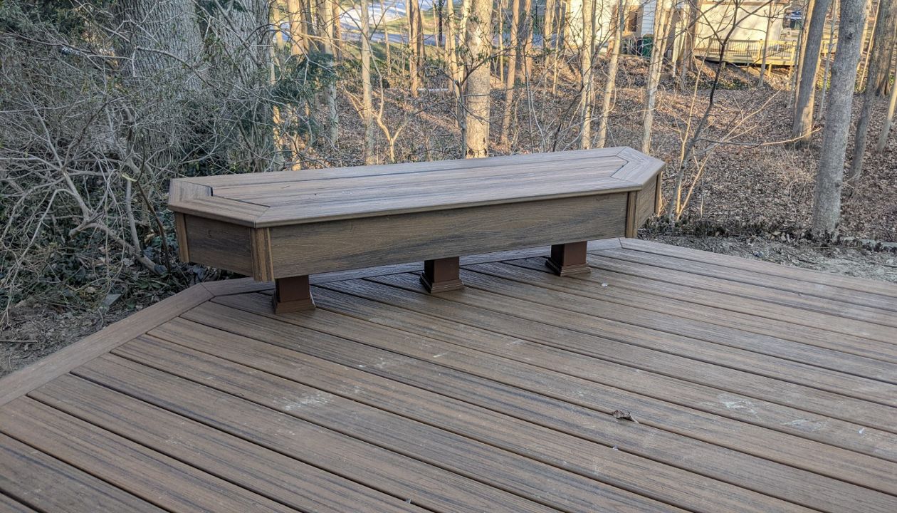 Havana Gold deck with custom bench.