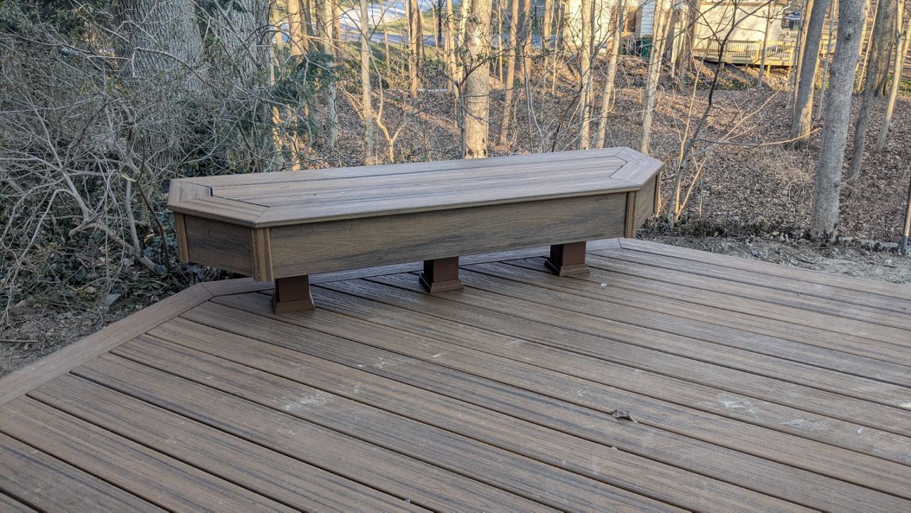 Havana Gold deck with custom bench.