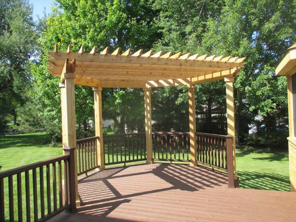 Cedar Pergola on Trex Deck