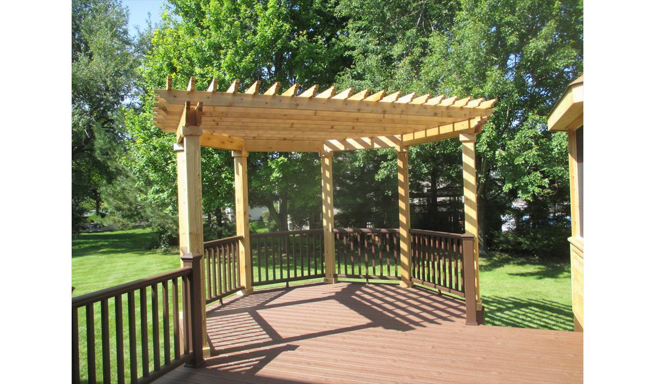 Cedar Pergola on Trex Deck
