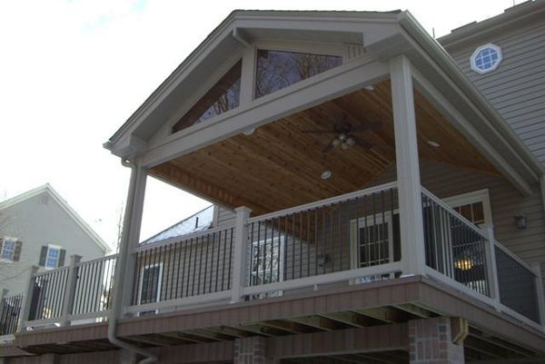 Transcend with Black Balusters and gable roof