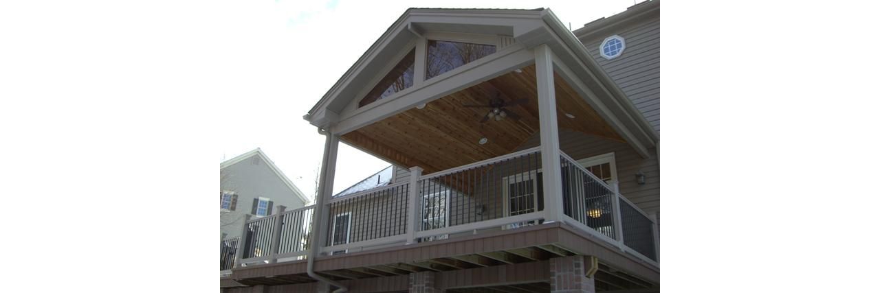Transcend with Black Balusters and gable roof