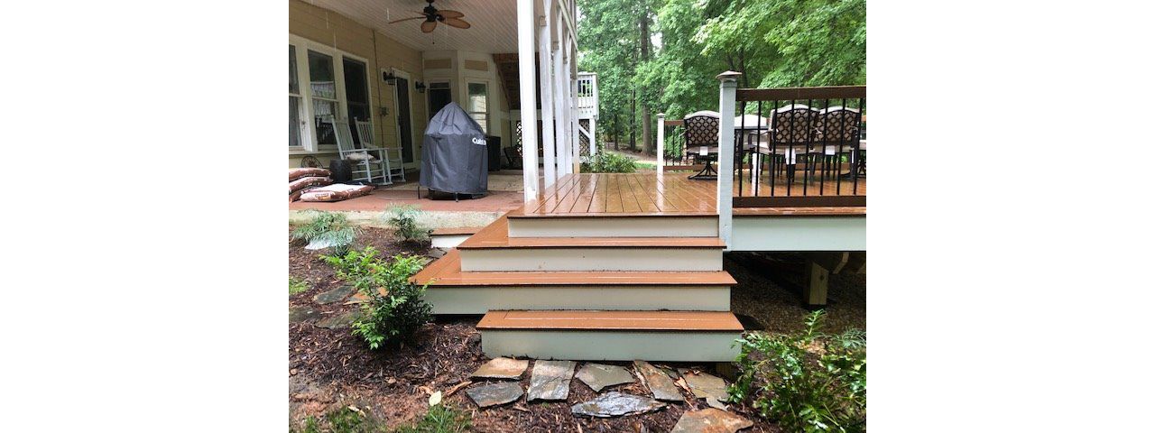 Because Trex is rot resistant, this set of stairs and kick plates stay looking like new