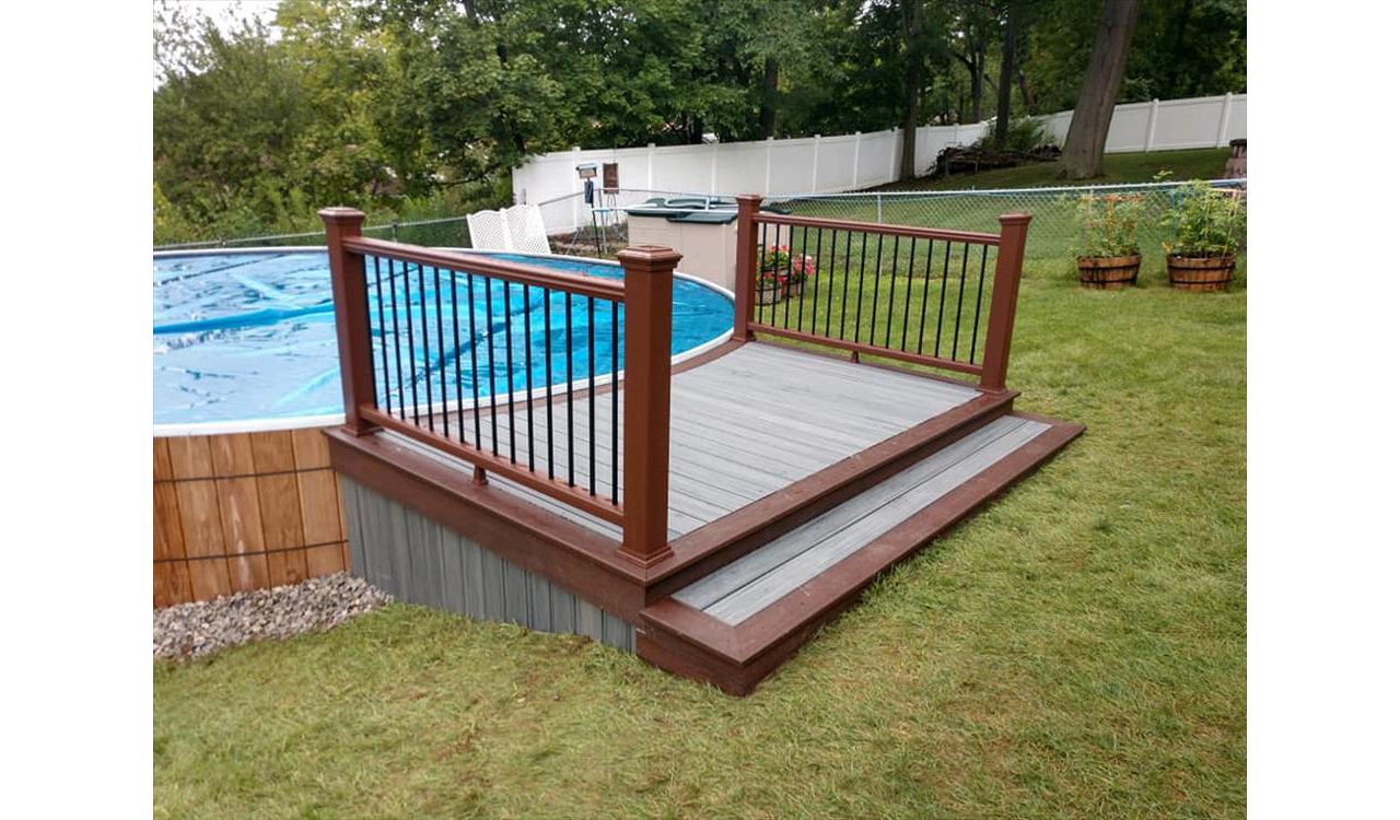 Trex Transcend Custom Curved pool deck in Endwell, NY