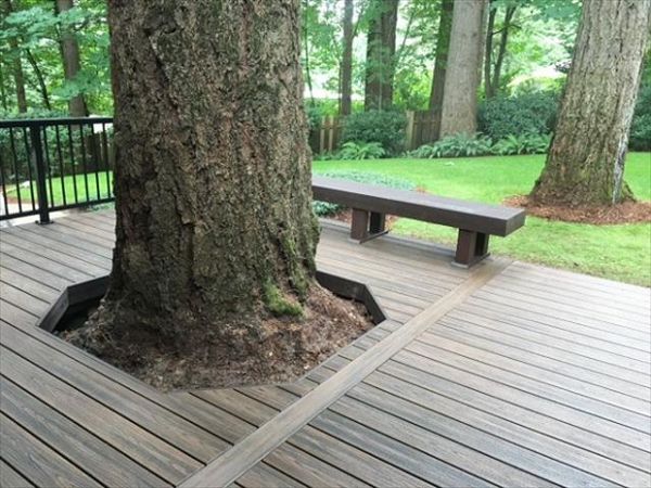 Spiced Rum decking, with matching bench