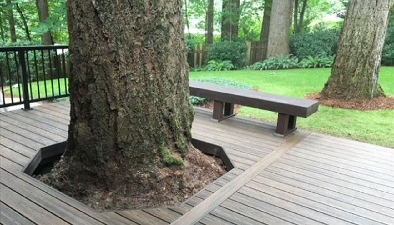 Spiced Rum decking, with matching bench