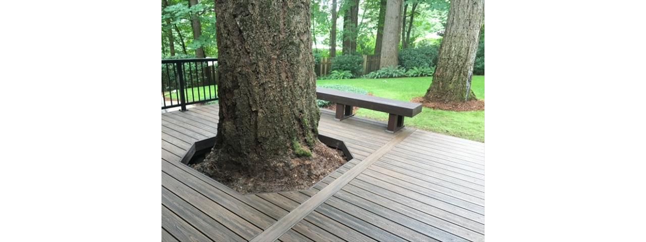 Spiced Rum decking, with matching bench