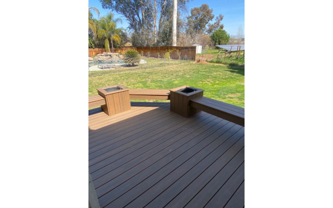 Trex decking porch and planter boxes