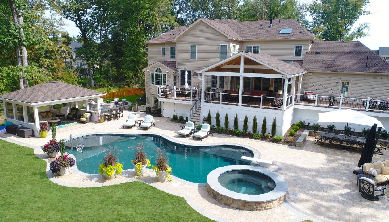 Trex Transcends Decks, Open Porch, Pavilion, Patio, & Custom Pool