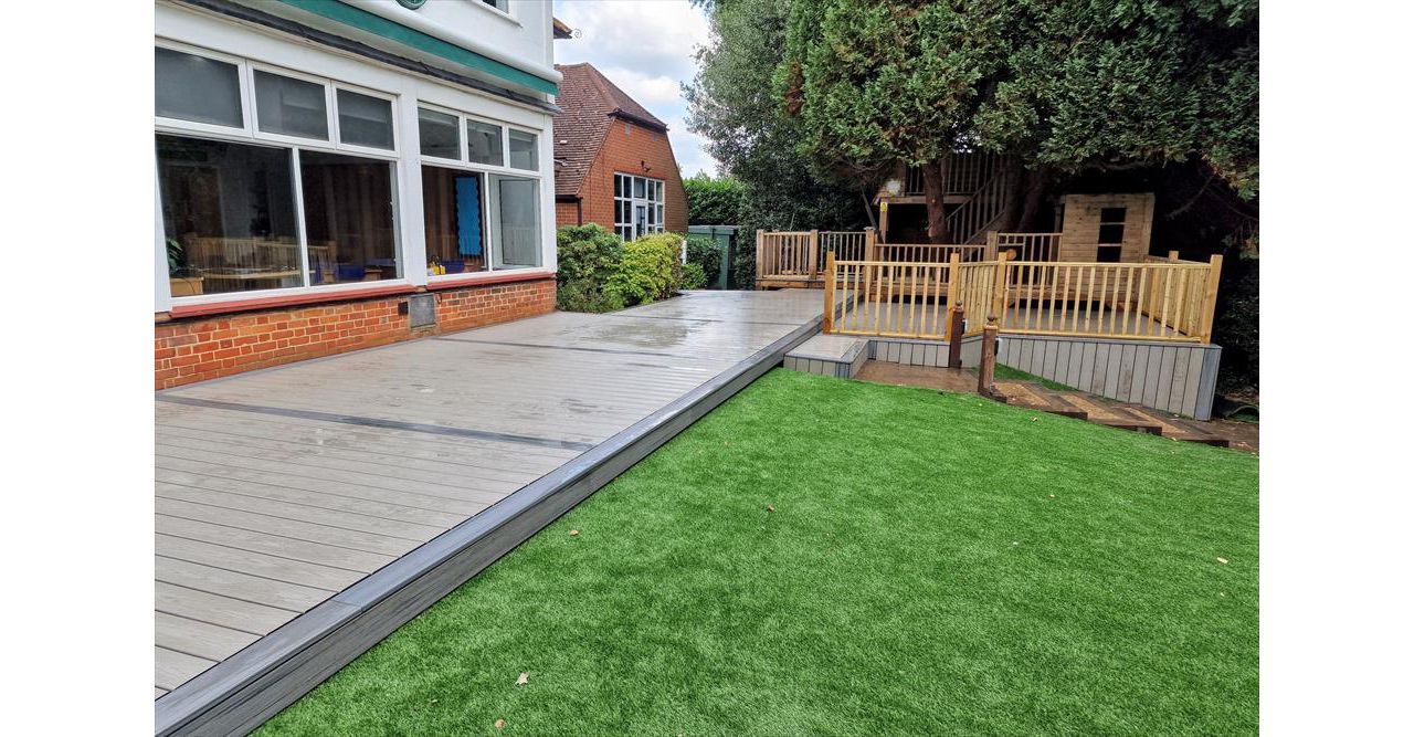 Claygate, Surrey Trex Transcend Island Mist School Decking