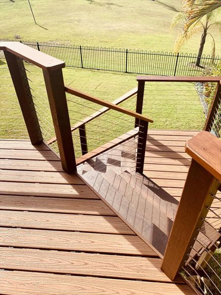 Tiki Torch decking leading down to a Tiki Torch landing