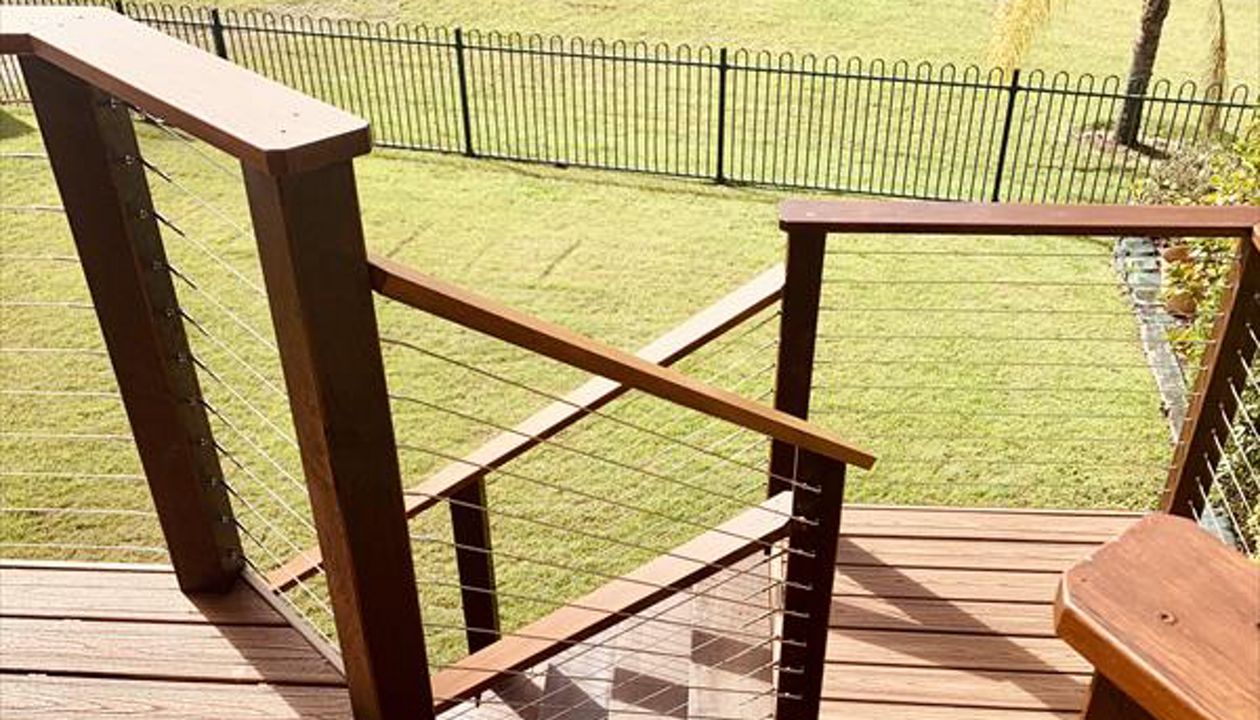 Tiki Torch decking leading down to a Tiki Torch landing