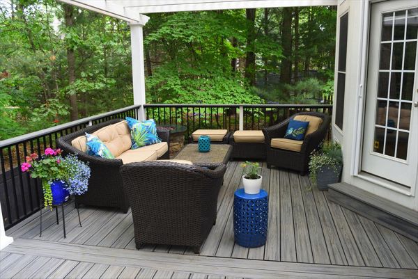Island Mist Trex decking - West Michigan custom deck builder.