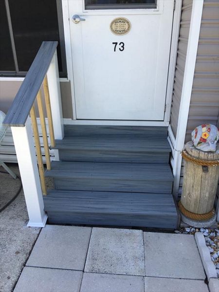 Foggy wharf entry stairs - St Aug beach