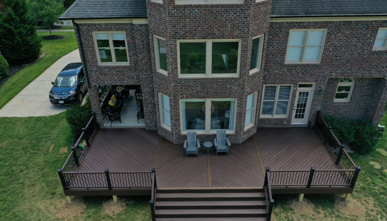 Lava Rock deck with Spiced Rum accents and Transcends Railing