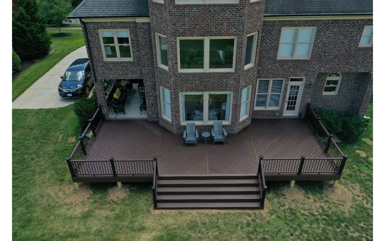 Lava Rock deck with Spiced Rum accents and Transcends Railing