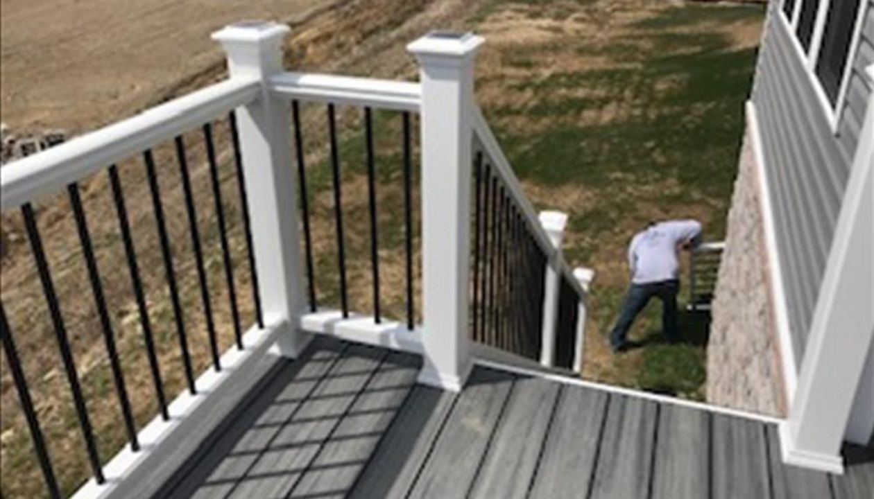 White Railing with Black Balusters