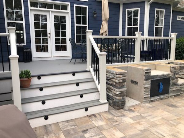 A welcoming set of stairs is the entryway to your area of relaxation