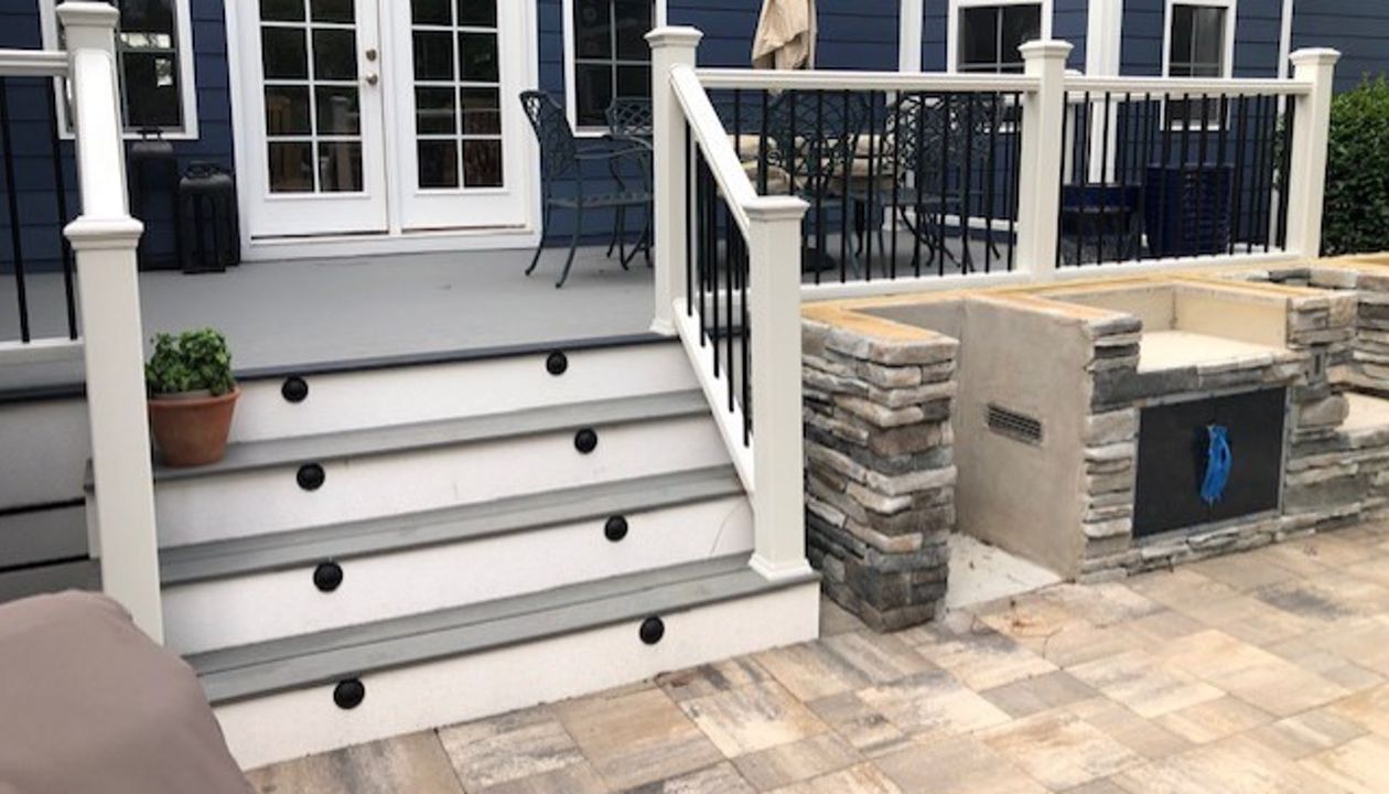 A welcoming set of stairs is the entryway to your area of relaxation