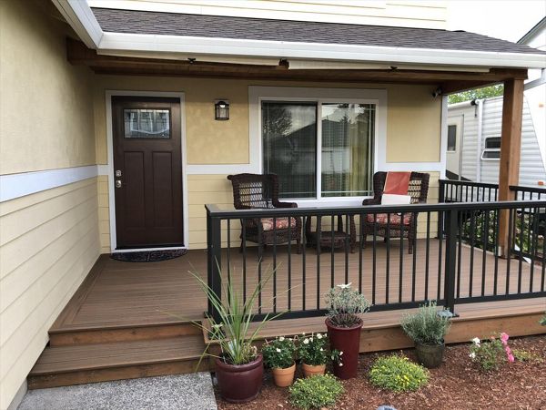 Trex Torino Brown decking with hidden fasteners. .