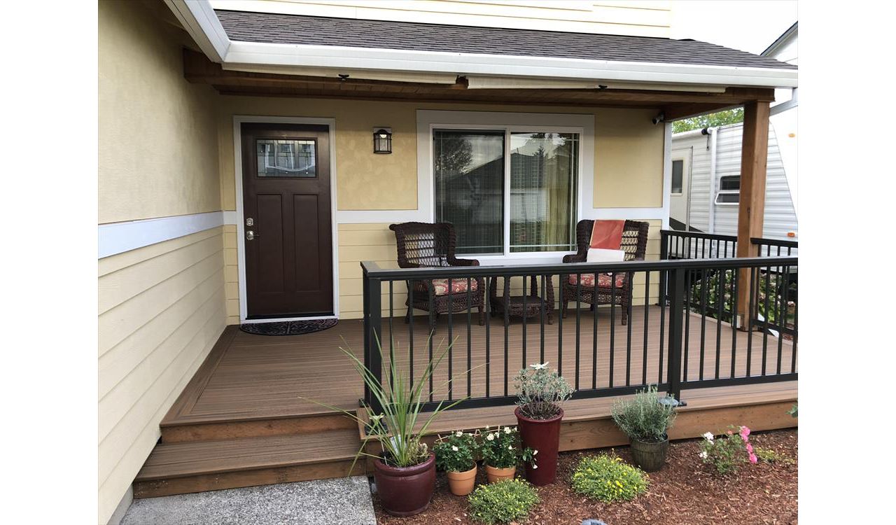 Trex Torino Brown decking with hidden fasteners. .