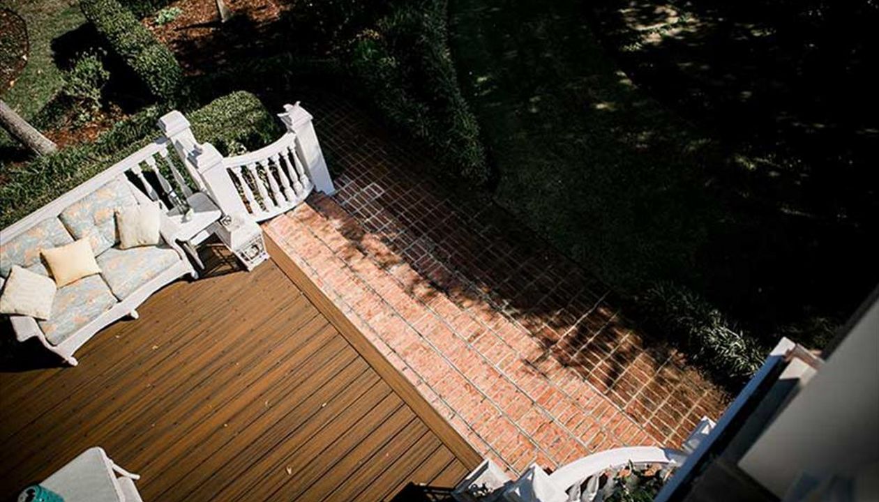 View from above on this beautiful custom deck.