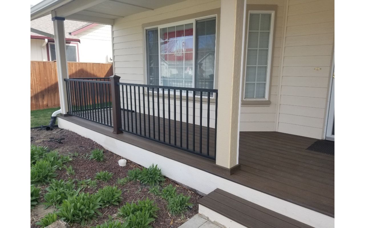 Transcends: Spiced Rum deck and Vintage Lantern Post & Black Balusters