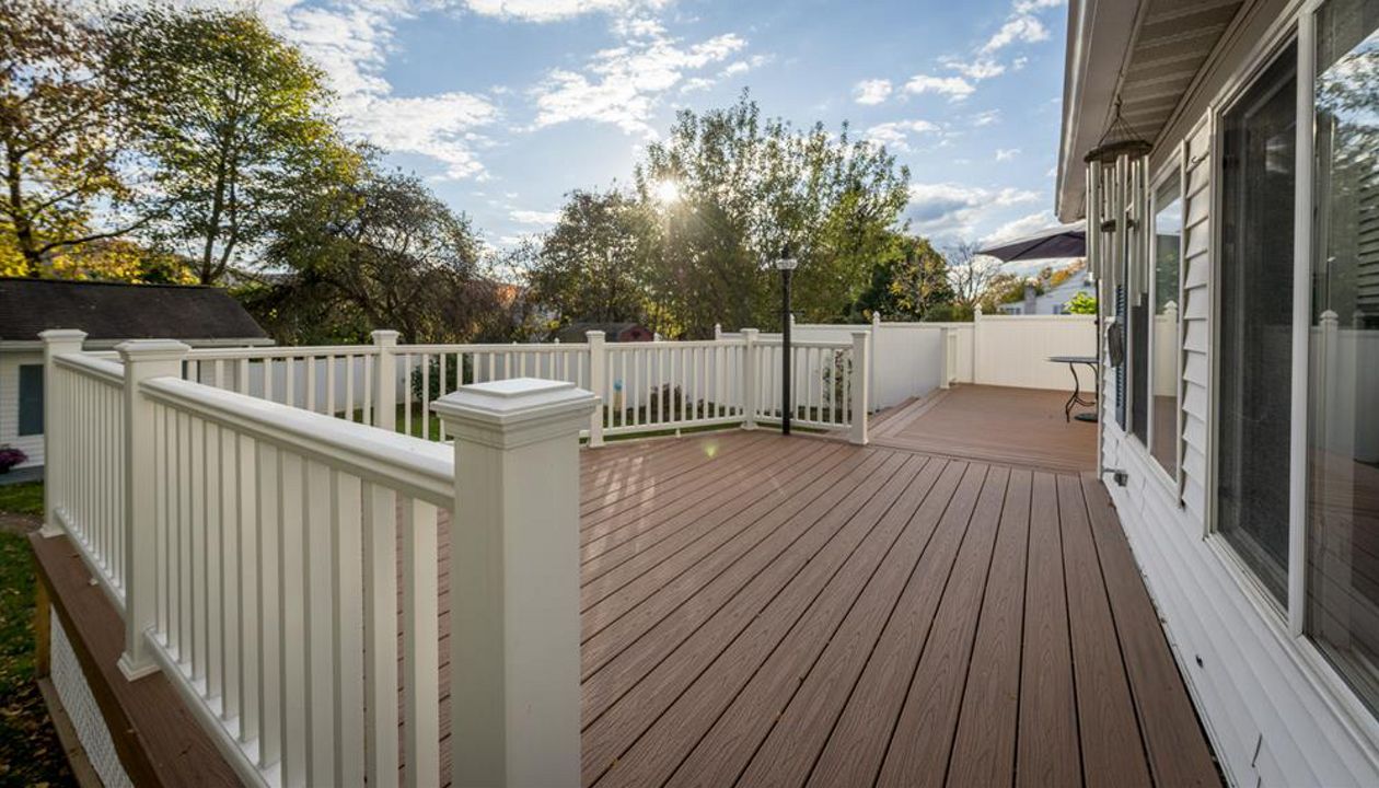 White Transcend Railing with Transcend Decking