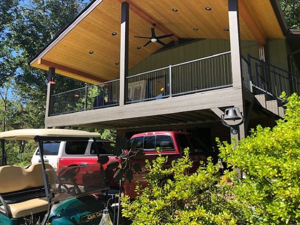 Trex Transcend Island Mist porch project in Brevard, NC