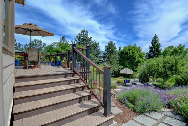 Trex hidden fasteners and mitered stair returns