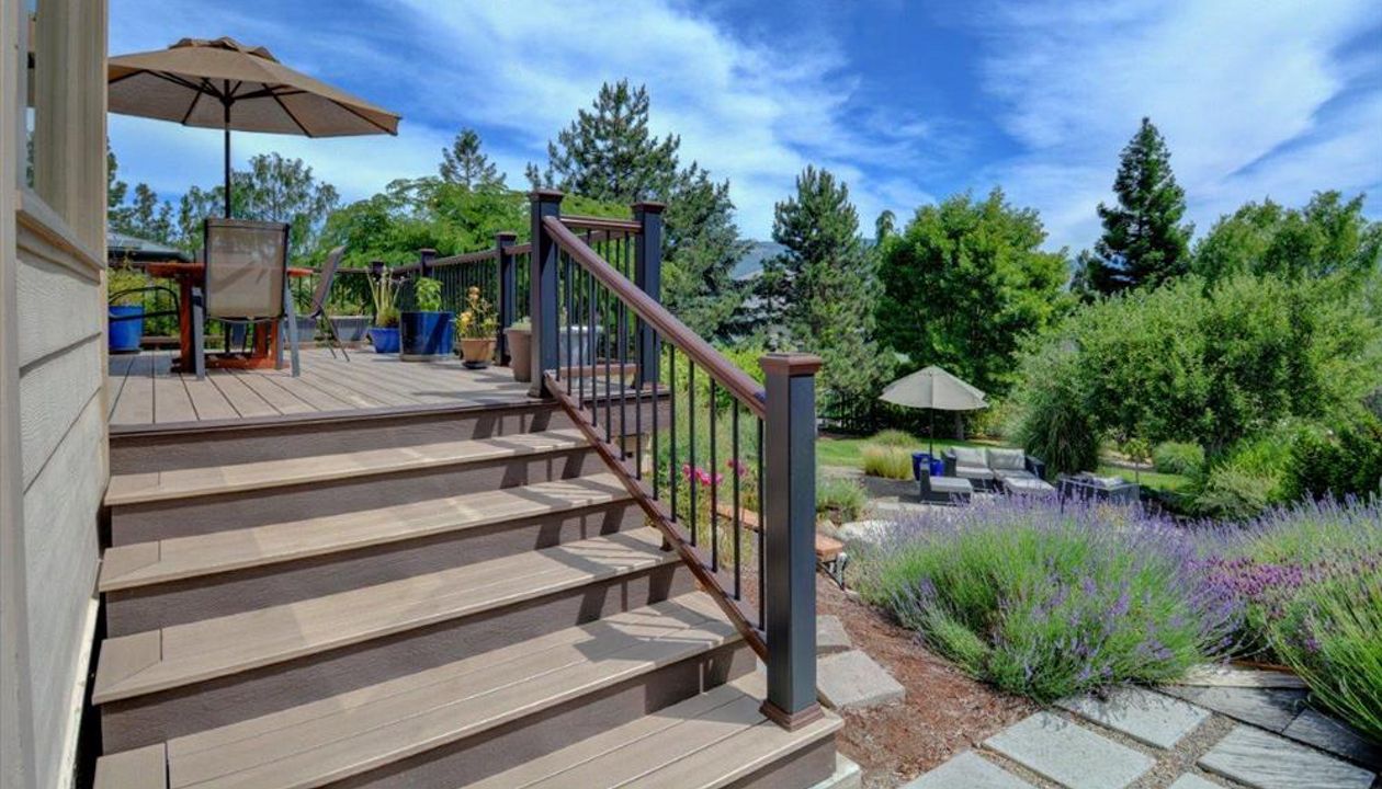 Trex hidden fasteners and mitered stair returns